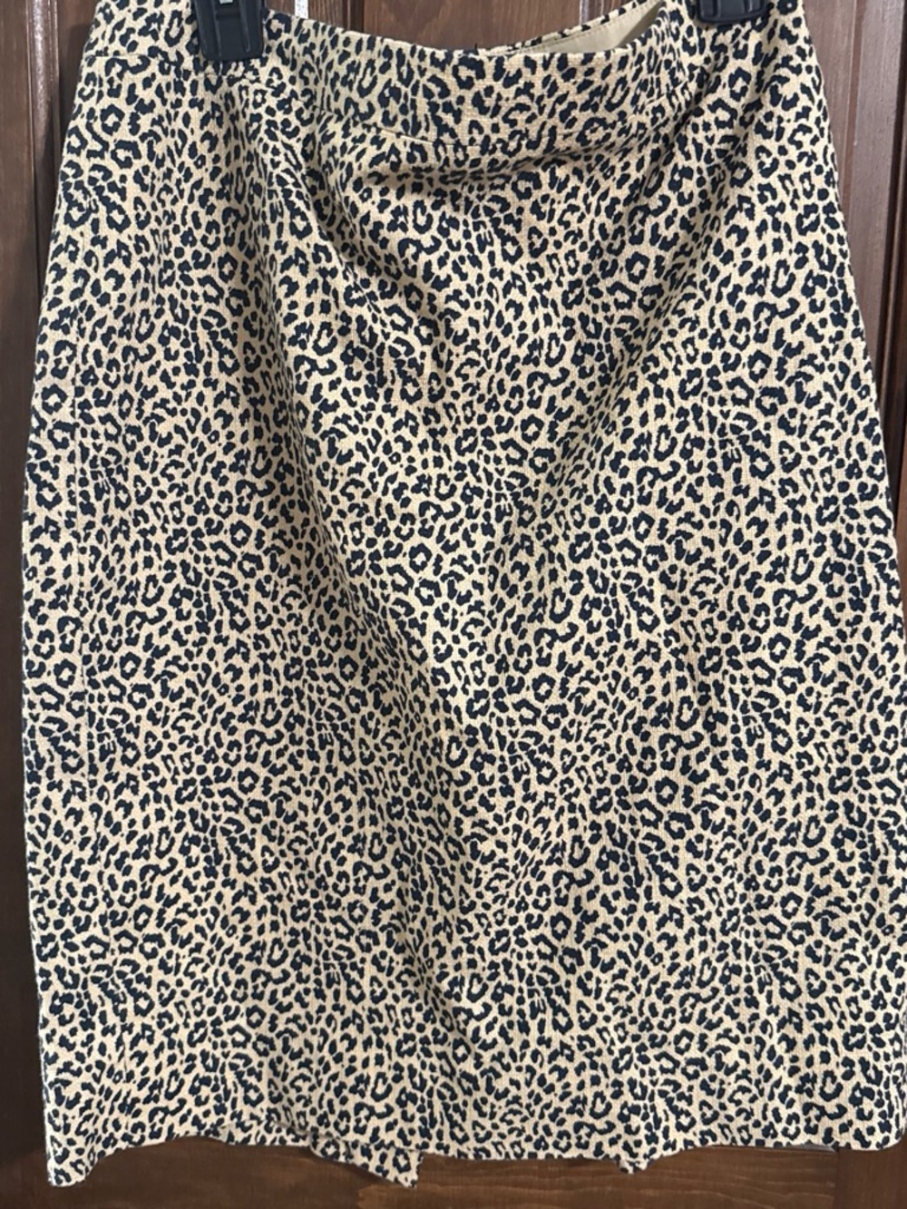 J. Crew Beige and Black Leopard Print Midi Skirt